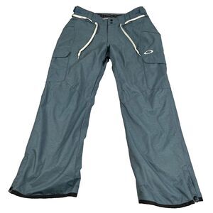 Oakley Snow Pants Mens Large Teal Loose Fit Cargo Pocket Ski Snowboard Outdoor